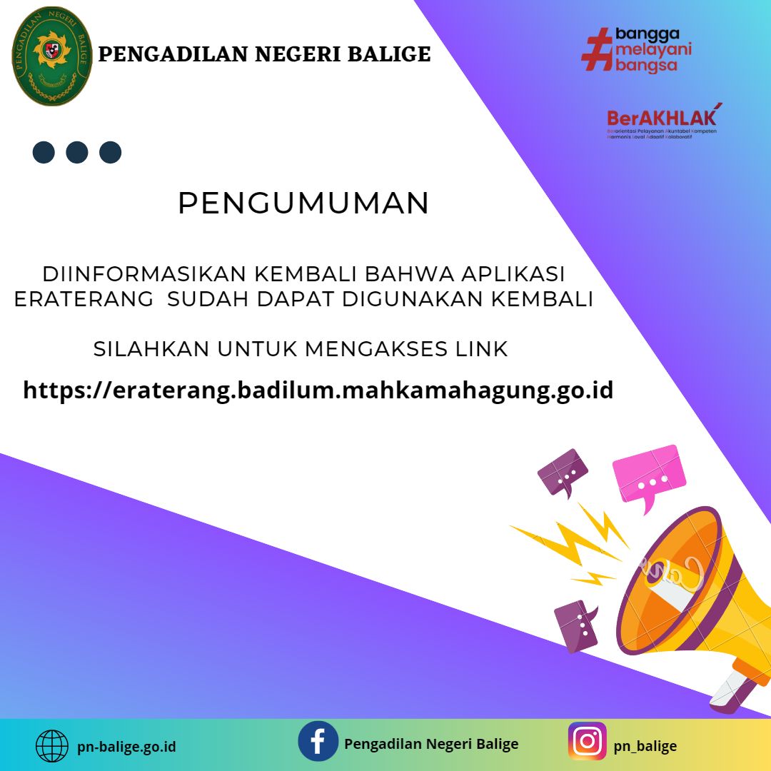 Aplikasi Eraterang Aktif Kembali. 